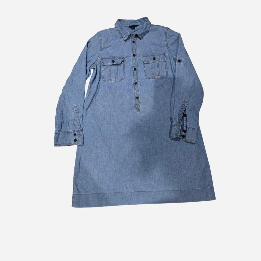 J.Crew Blue Denim Women's Button front Shirt Dress size Medium